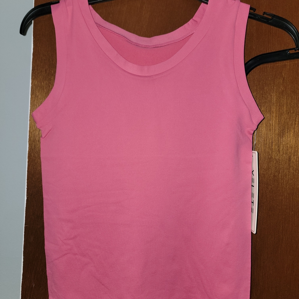 Yelete Pink Fitted Sleeveless Tank Top